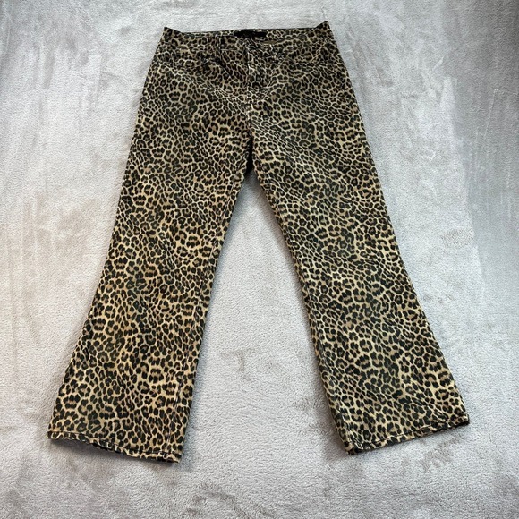 JOE'S JEANS The Callie High Rise Crop Bootcut Leopard Print Statement Jeans 30 - Picture 2 of 9